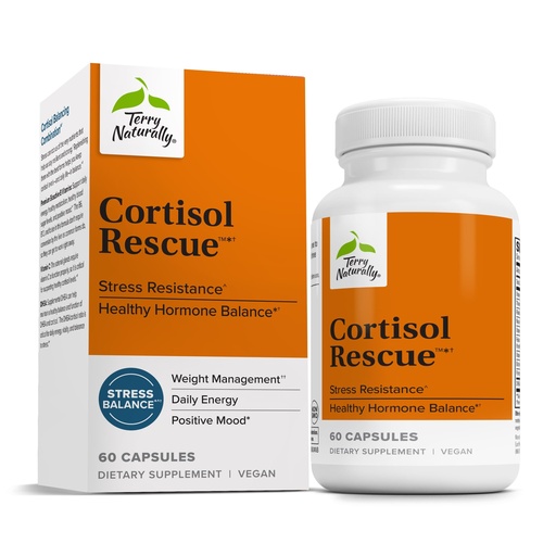 [BRSW2GIQAQMRQD3V] Terry Naturally Cortisol Rescue - 60 Capsules - Vegan, Non-GMO, Gluten Free - 60 Servings