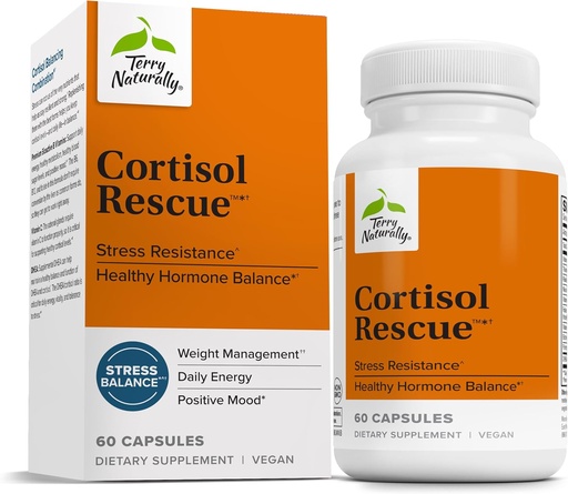 [BRSW2GIQAQMRQD3V] Terry Naturally Cortisol Rescue - Stress Response Support with Vitamin C & Bioactive B Vitamins - Adrenal Health & Energy Support Supplement - 60 Capsules (60 Servings)