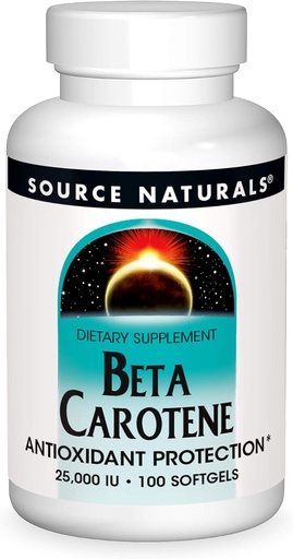 [BRSWIYQCPIEB22DO] Source Naturals Beta Carotene 25000 iu Antioxidant Protection - Converted by Body to Vitamin A - 100 Softgels