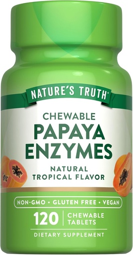 [BRSWEBI6CMMR4HQY] Thiên nhiên là Papaya Enzyme Chewts 120 Bá tước Vegan, phi-GMO & Gluten miễn phí bổ trợ cho mục tự nhiên bản đồ nhiệt đới tự nhiên