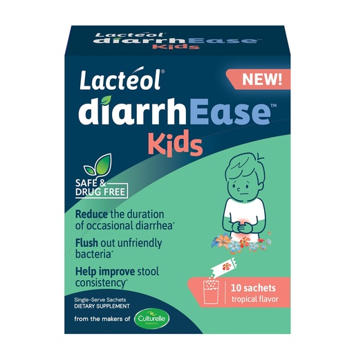 [BRSRAGI7DMAR4YLB] Lactéol diarrhEase Kids - a Safe, Drug Free and clinically Tested postbiotic Strain that Shortens the Duration of Occasional Diarrhea- Works Naturally with Your Child’s Body, 10 Count