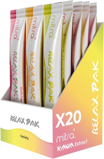 [BRSROGI2OV7QOA3X] Mitra9 Kava Powder RelaxPak - Variety Pack Kava Extract Powder Packets | Mood Enhancer | Plant Based | Promotes Natural Calm & Clarity | Easy Open Single-Serving Stick (20)