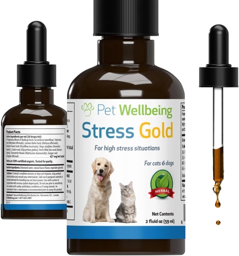 [BRSWKHY4AYHRUDDP] Pet Wine Stres Gold per als Cats - Cart-Formuled Steuational Feline Stress support - Vinties ràpid, Viatges, Gapping - Cat-Safe Holbal Glack - Lliquid support 2 oz (59m)