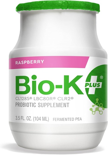 [BRSWYZANDMPWCG32] Bio-K Plus Organic Raspberry Fermented Pea Probiotic 6 Pack, 3.5 Fz