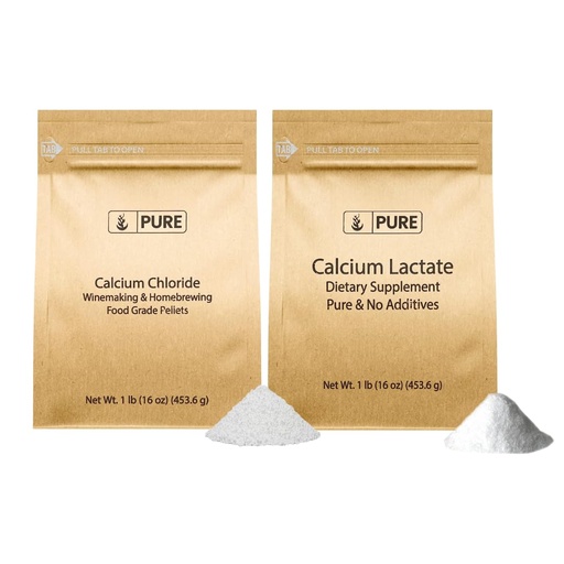 [BRSRO2QFOEIRSFIU] Pure Original Ingredients Calcium Chloride & Calcium Lactate Bundle, (1lb) Dietary Supplements, Fine Powders