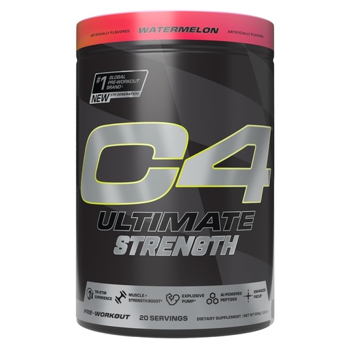 [BRSROCD6OV4GAFLP] Cellucor C4 Ultimate Strength Pre Workout Powder - Tri-Stim Experience 300mg Caffeine+TeaCrine+Dynamine - Creatine & Beta-Alanine - Energy Supplement for Men & Women - Watermelon, 20 Servings