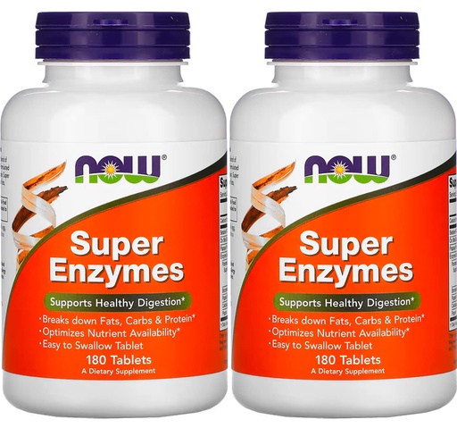[BRSWIHA7CAEGYHD4] NOW Foods Super Enzymes, 180 Tablets (180 Tabs X 2)