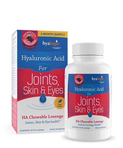 [BRSWIFT7O54WOHDG] Hyalogic Hyaluronic Acid Chewable Lozenge - Chewable Tablets for Joints, Skin Care & Eyes – Vegan, Sugar-Free and Berry Favored Hyaluronic Acid Supplements (60 Count)