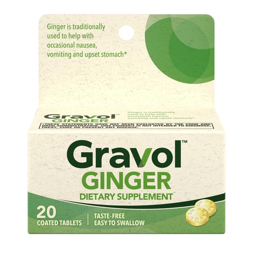 [BRSRMGD7BYMWMGQ3] Gravol Ginger Tablets for Upset Stomach and Nausea, 20ct​