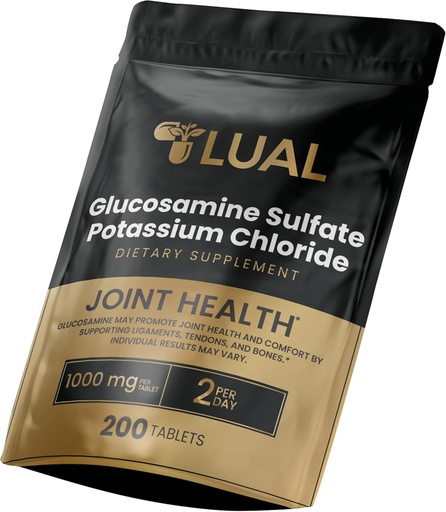 [BRSRAH37AAHRAC3L] LUAL Glucosamine Sulfate Potassium Chloride Tablets Dietary Supplement for Inflammation, Glucosamina para las Articulaciones, Glucosamine Sulfate 1000 mg 200 Count