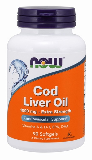 [BRSWIG34BYDB6HTG] NOW Foods Cod Liver Oil Soft Gels, 1000 mg, 90 Count (2 Pack)
