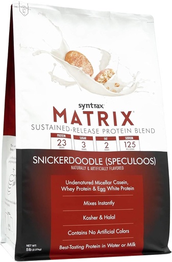 [BRSW2AAHBNYBGAA4] Syntrax Nutrition Matrix, Sustained-Release, Snickerdoodle עם Real Cookie Pieces 5 lbs.