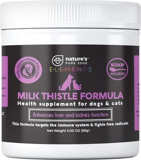 [BRSWYFQCPMIRUHTJ] Milk Thistle kutyáknak és macskáknak. Extra Erő Máj és vese Detox. A kutyák és macskák szeretik az ízt. Májelégzés. Extra nagy 85 gramm üveg!