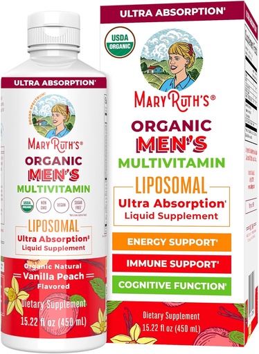 [BRSW2FA3CIORSHIZ] MaryRuth Organics Multivitamin for men | Sugar Free mens Multivitamin | Liquid Vitamins for men | Immune Support Supplement | Cognitive Health & Overall Wellness | Vegan | Non-GMO | 15.22 Fl Oz
