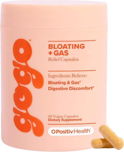 [BRSRAZQRCB6AI3Y4] O Positiv GOGO Bloating & Gas Digestive Relief - Digestive Enzymes for Bloating Relief & Water Retention - Gas Relief Supplements with Bromelain, Ginger Root, & Milk Thistle - 30 Servings (Pack of 1)