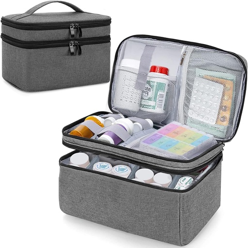 [BRSRAZQNBUIRYC36] Medicine Organizer and Storage Bag Empty, Family First Aid Box, Pill Bottle Organizer Bag for Emergency Medication, Supplements or Medical Kits, Zippered Medicine Bag for Home and Travel