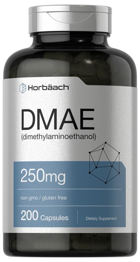 [BRSW2HANDJ5GM3DK] Horbaach DMAE Dimethylaminoethanol Bitartrate 250 mg | 200 Capsules | Non-GMO & Gluten Free Supplement