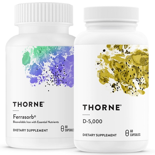 [BRSRAYLRBMMRG3DV] THORNE - Wellness Support - Blood Support & Vitamin D-5000 Combo - 60 Servings