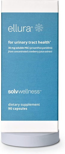 [BRSWIEYQBN6QEHA5] Solv Wellness Ellura Clinically Proven Cranberry Supplement: Get Ahead of UTIs with 36mg of 100% Bioavailable PAC, 90 Capsules