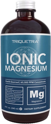 [BRSWYZAHOIIAK3Y2] Væske Magnesium 8 oz - Ionisk Magnesium Kloride, høyeste og raskeste absorpsjon - Rolig Mood, søvn, muskelkramper og spasmer, Naturlig Laxativ - Vegansk, Glassflaske (96 Serveringer)