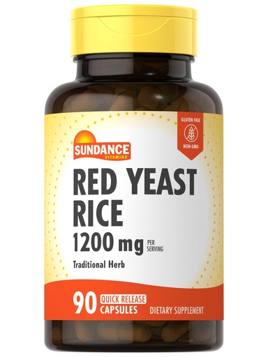 [BRSWICAPBQNG2ETC] Sundance Red Yeast Rice 1200mg Capsules | Traditional Herbal Supplement | Non-GMO and Gluten Free Formula