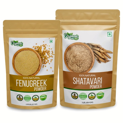 [BRSRABATO54G23A2] ORGANIC ZING Shatavari- 454g & Fenugreek Powder- 227g