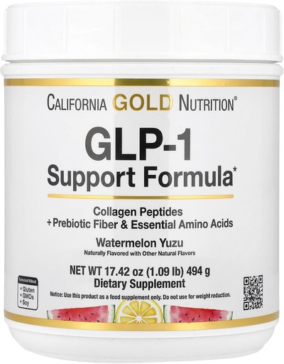 [BRSRAHQQO4ARGD3G] California Gold Nutrition GLP-1 Support Formula, Watermelon Yuzu, 1,09 lb (494 g)
