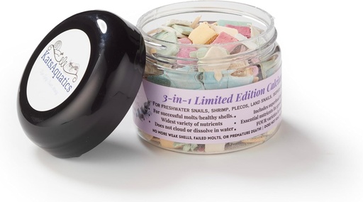 [BRSW2ADYORYWC33X] Limited Edition Calcium - 3 Flavors in 1 Jar, for Strong Shells, Healthy Molts, 100% Natural, Does Not Dissolve in Water, Fast Sinking for Shrimp, Snails & More! Biologist Made in USA