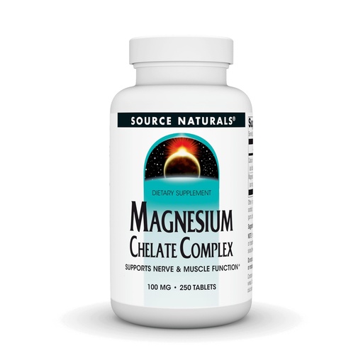 [BRSWIY35AQJQM3D2] Source Naturals Magnesium Chelate - Supports Nerve & Muscle Function - 250 Tablets