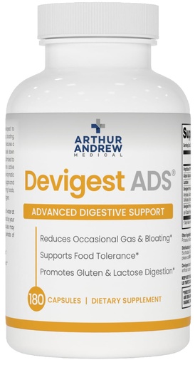 [BRSWIZQ5CAOQOCQZ] Arthur Andrew Medical - Devigest ADS, Advanced Digestive Support, Relief for Lactose Intolerance and Casein Sensitivities, Vegan, Non-GMO, 180 Capsules