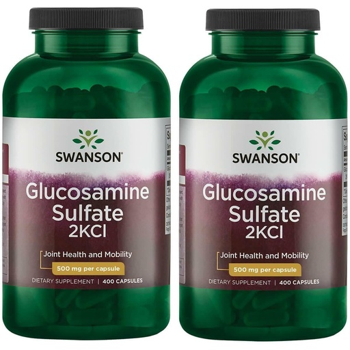[BRSWGFD3BUIR6G37] Swanson Glucosamine Sulfate 2Kcl 500 mg 400 Caps (2 Pack)