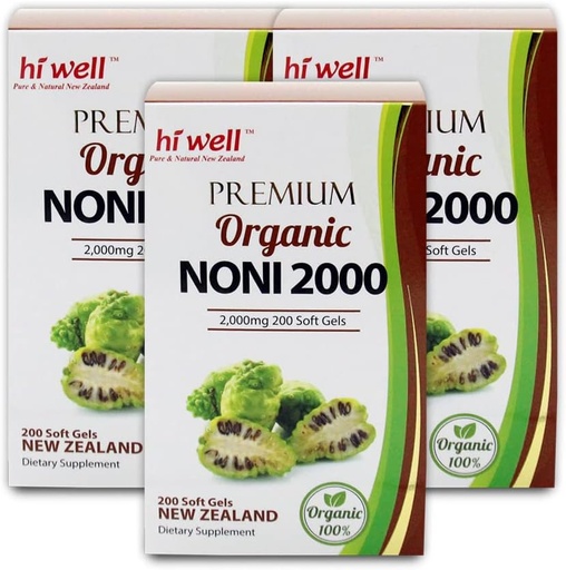 [BRSW2BTRCUNAEEI4] (Pack of 3) Hi Well Premium Noni 2000 200 Softgels