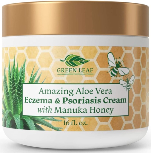 [BRSRMYYZAEHWMHLB] Manuka honey Eczema Cream Moisturizing Lotion for Psoriasis Relief - Itchy, Dry Skin Rash Ointment - Skin Soothing moisturizer baby Kids ' Adults-High Strength Body " Face Cream 16oz