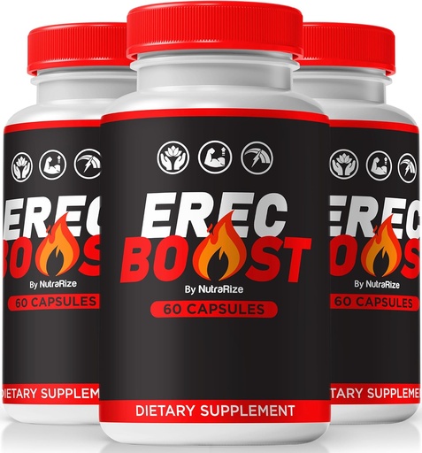 [BRSRAGILBYPQ233L] NutraRize (3 Pack) ErecBoost, ErecBoost Pills for Men, Official ErecBoost Original Male Capsules for Energy & Overall Health, ErecBoost Pastillas, ErecBoost En Capsulas (180 Capsules)