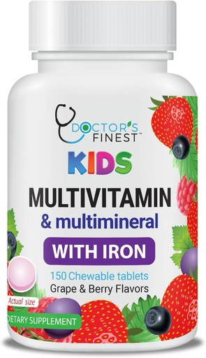 [BRSWGAY5OUNBGFL3] Lifeable Multivitamin & Multimineral with Iron Chewables for Kids – Vegetarian – Gluten Free Vegetarian – Great Tasting - Natural Flavored Pectin Chews with Vitamins A, B, C, D & E – 150 Count