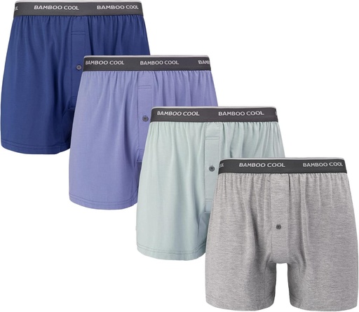 [BRSRA2YRBANGKDI6] BAMBO COOL Gizonezkoen Boxer Shorts, Puntuzko Boxers Underwear, Relaxed Fit Stretch Boxers 4 Pack