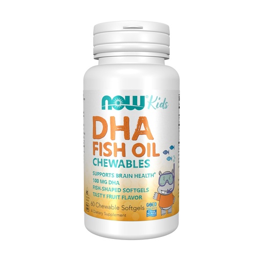 [BRSWIYY4DECRUALO] NOW Foods Supplements, DHA Kids 100 mg, Supports Brain Health*, Fruit Flavor, 60 Chewable Softgels, packaging may vary