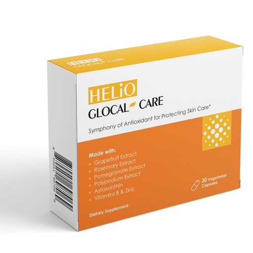[BRSROEANOB6RSH32] GlocalCare Helio - Антиоксидант-Річ сонцезахисний захист та омолодження шкіри добавки з поліподіумом, Nutroxsun, Astaxanthin & Pomegranate Extract - Бійки Фотозйомки та Окислювальний стрес - (30 капсули)