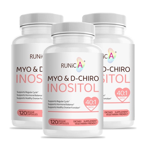 [BRSRAFABOIMAGA3K] Myo-Inositol & D-Chiro Inositol (40:1 Ratio) - Total Fertility & Reproductive Support for Women - 360 Capsules, 90-Day Ultimate Supply