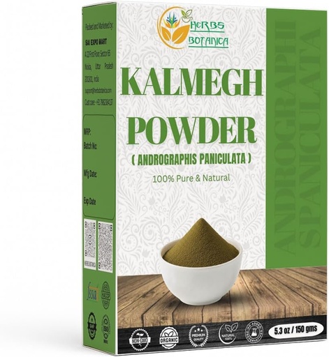 [BRSW2HT5DMFRED3P] Herbs Botanica Kalmegh Powder 100% Pure Andrographis Paniculata (Green Chiretta Herb) for Herbal Use – Finely Ground Andrographis Powder 5.3 oz Pack