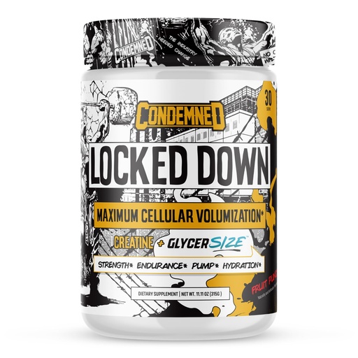 [BRSWGAY2CUDRACLJ] CONDEMNED Labz Locked Down | Creatine Performance Complex | Creatine Monohydrate, Glycerol, Taurine | Enhanced Hydration, Energy & Stamina | 30 Servings (Fruit Punch)