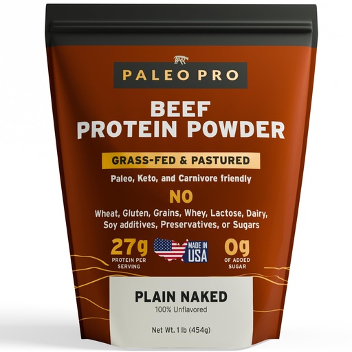 [BRSWGEI7CMIB6G3P] PaleoPro Protein Powder Grass-Fed, Pastured, Cage-Free Protein | Gluten & Dairy Free. No Sugar, Soy, Grains or Net Carbs | Paleo & Keto Friendly - 15 Servings (16 oz, Plain)