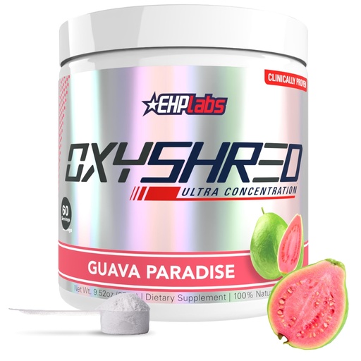 [BRSWGC35OB5GA3Y4] EHP Labs OxyShred Pre Workout Powder & Shredding Supplement - Preworkout Powder with L Glutamine & Acetyl L Carnitine, Energy Boost Drink - Guava Paradise, 60 Servings