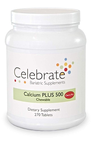 [BRSWIBAGBMOWM2L2] Celebrate Vitamins Calcium Plus - 500mg Calcium Citrate, 333 IU Vitamin D3 & 34mg Magnesium for Post Bariatric Surgery - Gluten-Free & Sugar-Free - Cherry, 270 Chewable Tablets