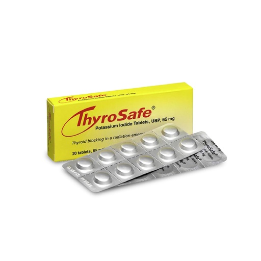 [BRSWIZQRDMPQE332] ThyroSafe 65mg Potassium Iodide Tablets (20 Pack) - Protects Your Thyroid from Nuclear Radiation Exposure