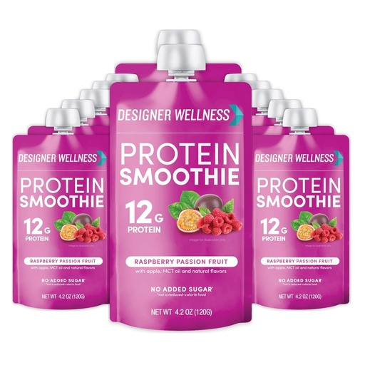 [BRSRMCARCF4BQEY2] Oblikovalec Wellness Protein Smoothie, Real Fruit, 12g Protein, Nizka Carb, Nič dodanega sladkorja, Gluten-free, Non-GMO, Brez umetnih barv ali arom, Raspberry Passion sadje, 12 Štetje