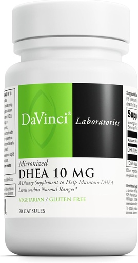 [BRSWIYIHCEPQEAI7] DAVINCI Labs Mikronized DHEA 10mg - pomaga podpirati zdravo staranje, hormonsko ravnovesje, zdravje možganov, delovanje ščitnice in več - vegetarijansko, Gluten-free - 90 kapsul