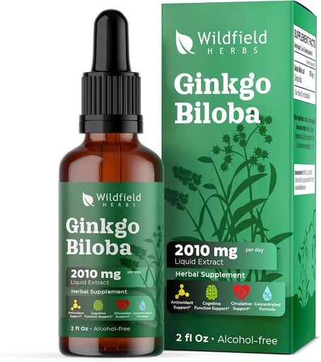 [BRSRAZA2CICQKELG] GinkgoのBilobaのエキスの低下の液体2000mg (Ginkgoのbiloba L.)の草の補足はカプセル、1か月の供給、84のサービング、アルコールなしのチンブ - 2 Oz、1のパックよりよく吸収します