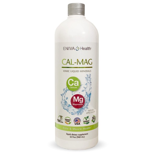 [BRSWIGIZBB4QA3QZ] Liquid Ionic Calcium Magnesium Supplement (32oz) Healthy Bones, Hair, Nails and Body. Doctor Formulated. Zero Calories. Zero Sugar. By Eniva Health.