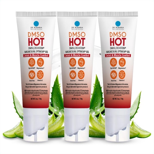 [BRSROBITAENRGGTX] Dr. Robaina DMSO HOT Roll-On - 99.9% Pure Pharmaceutical Grade | Multi-Ball Applicator for Targeted Heat | Zechstein Magnesium, MSM, Arnica, Aloe Vera, Vitamin E - 4 oz | Made in USA